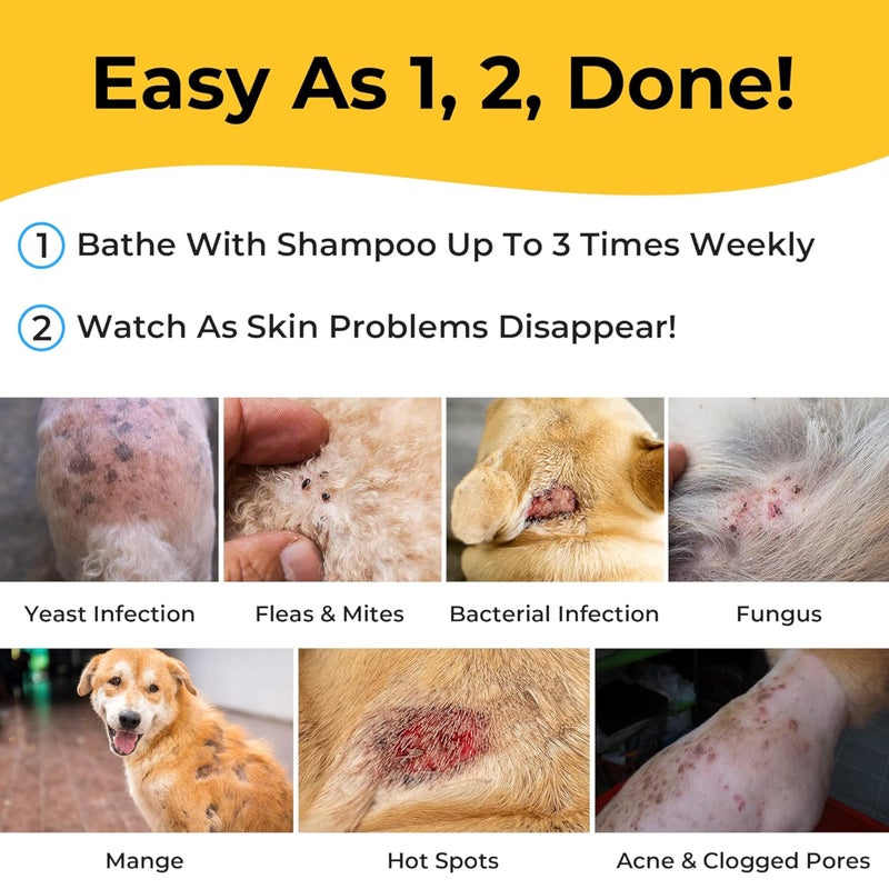 Smiling Paws Pets - Itch Relief Shampoo for Pets - Contains Benzoyl Peroxide - Kills Fleas - Relieves Allergies, Itching, Dermatitis, Mange, Dandruff, Acne, Demodex, Seborrhea, Pyoderma - 12oz - Image 4